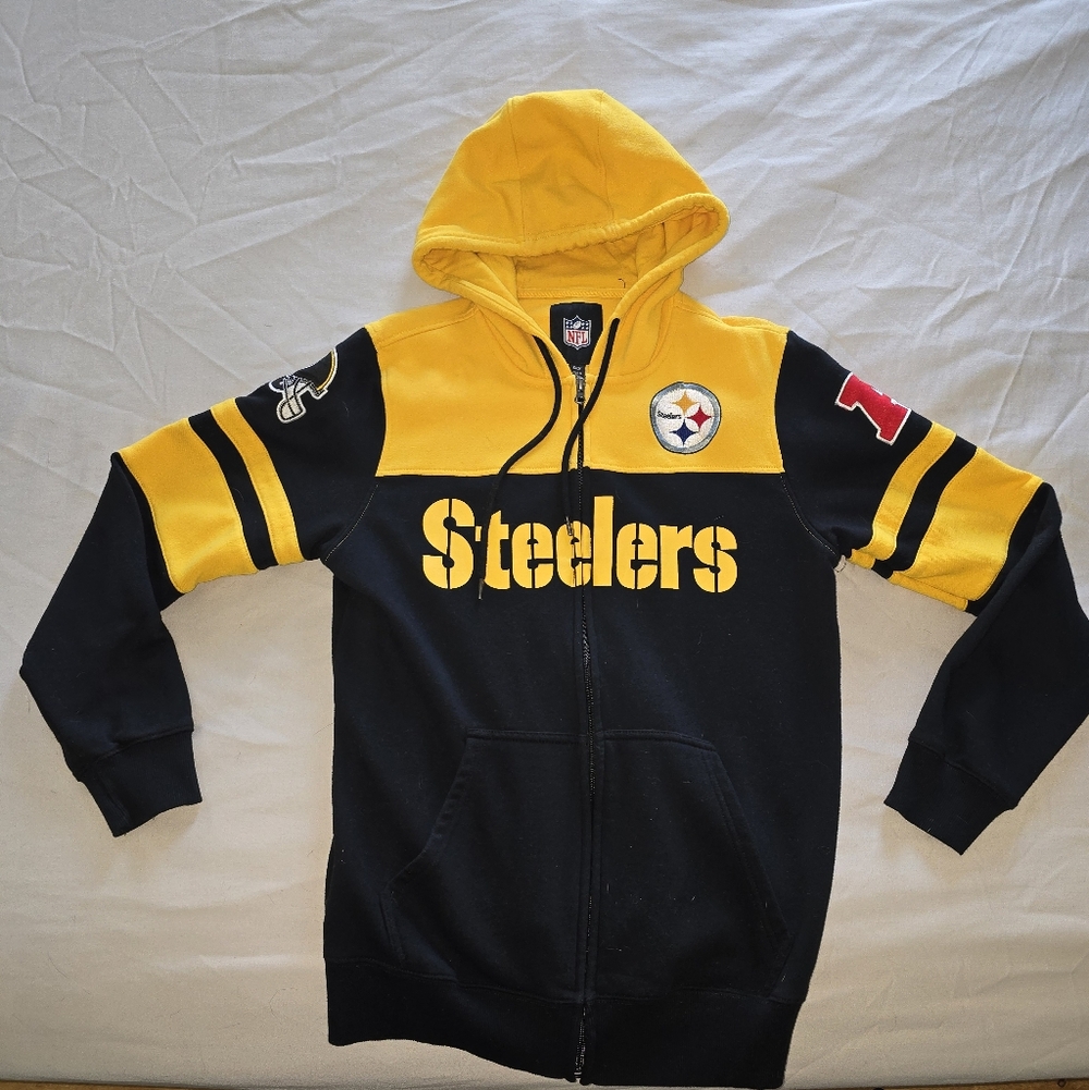 NFL Steelers Full Zip Up Yellow‎ and  Fleece Hoodie